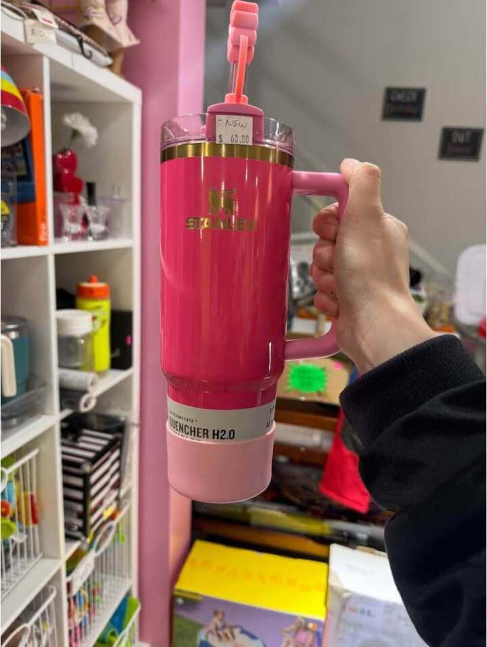 Stanley 30 oz pink parade tumbler with boot and topper